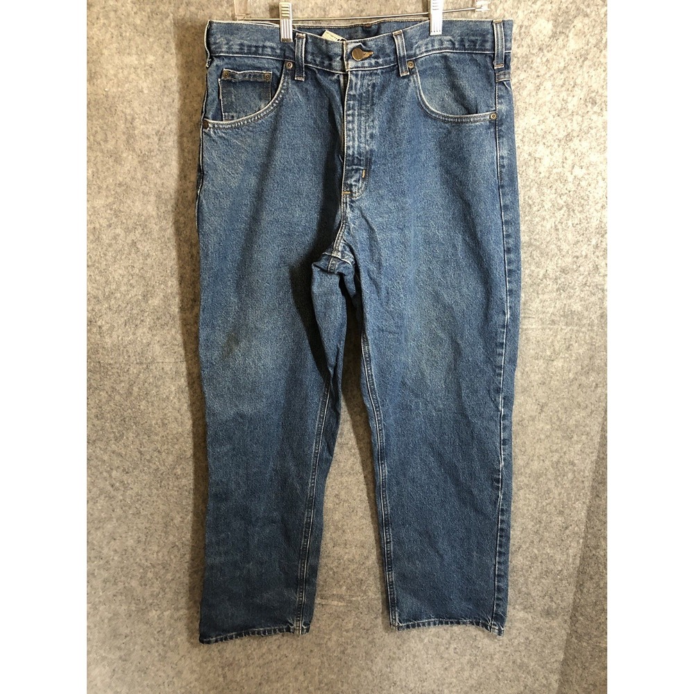Carhartt Jeans Mens 34x32 Blue B167 DST Loose Fit Durable Work Field